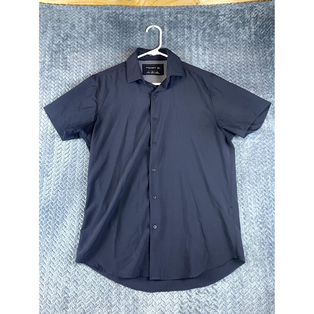 Denim & Flower Ricky Singh Shirt Mens S Blue Tech Comfort Stretch Wrinkle Free